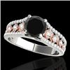Image 1 : 1.45 ctw Certified VS Black Diamond Solitaire Ring 10k 2Tone Gold - REF-57K3Y