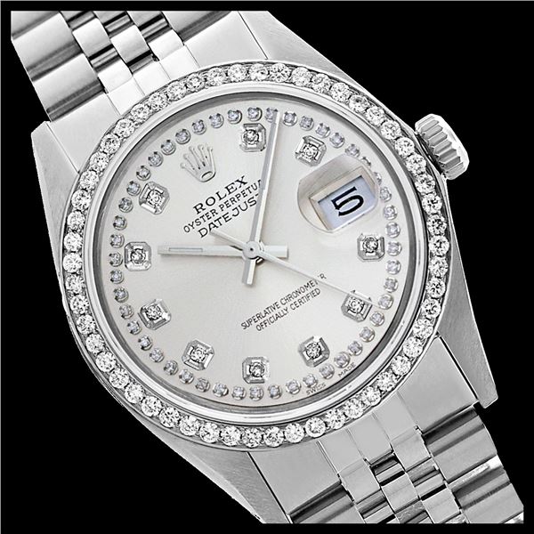 Rolex Ladies Stainless Steel, Diamond Dial & Diamond Bezel, Sapphire Crystal