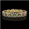 Image 1 : 36.51 ctw Tourmaline & Diamond Micro Pave Halo Bracelet 10k Rose Gold - REF-477M3G