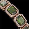 Image 3 : 36.51 ctw Tourmaline & Diamond Micro Pave Halo Bracelet 10k Rose Gold - REF-477M3G