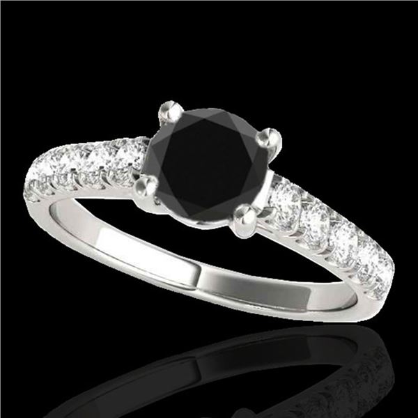 2.1 ctw Certified VS Black Diamond Solitaire Ring 10k White Gold - REF-61M4G