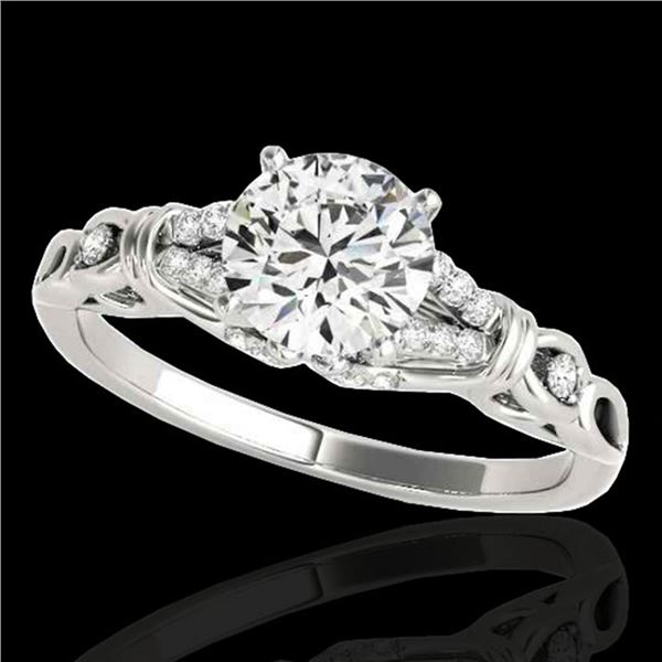 1.2 ctw Certified Diamond Solitaire Ring 10k White Gold - REF-188N2F