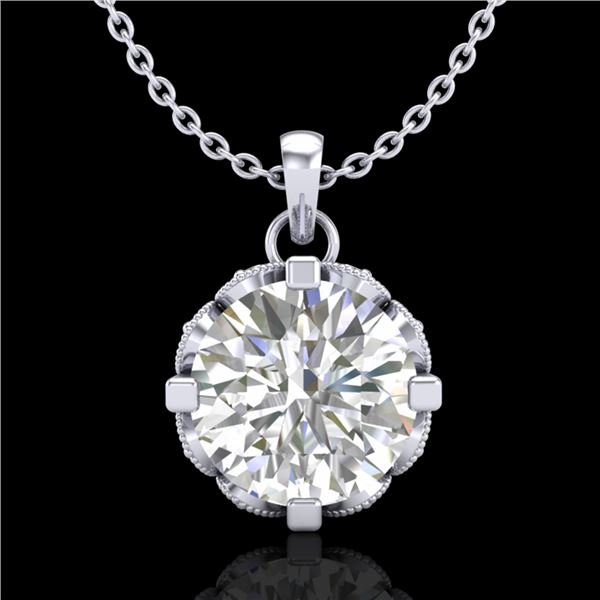 1.5 ctw VS/SI Diamond Solitaire Art Deco Stud Necklace 18k White Gold - REF-363K5Y