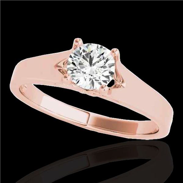 1 ctw Certified Diamond Solitaire Ring 10k Rose Gold - REF-184G3W