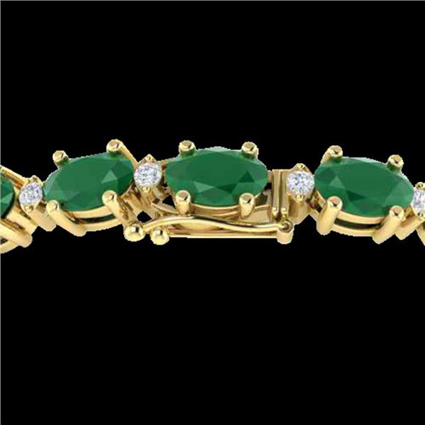 23.5 ctw Emerald & VS/SI Diamond Eternity Bracelet 10k Yellow Gold - REF-172G8W