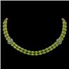 Image 1 : 38.1 ctw Peridot & Diamond Necklace 14K Yellow Gold - REF-454Y5X