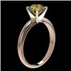 Image 3 : 1.50 ctw Certified Intense Yellow Diamond Solitaire Ring 10k Rose Gold - REF-233N2F