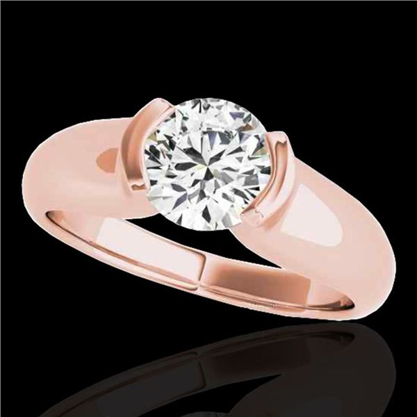 1 ctw Certified Diamond Solitaire Ring 10k Rose Gold - REF-177G3W