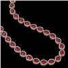 Image 2 : 64.01 ctw Ruby & Diamond Micro Pave Halo Necklace 10k Rose Gold - REF-854F5M