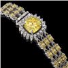 Image 2 : 25.15 ctw Citrine & Diamond Bracelet 14K White Gold - REF-281A8N