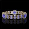 Image 1 : 19.6 ctw Tanzanite & Diamond Bracelet 14K Yellow Gold - REF-323F8M