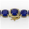 Image 1 : 46 ctw Sapphire & Micro Pave Diamond Bracelet 14k Yellow Gold - REF-345H5R
