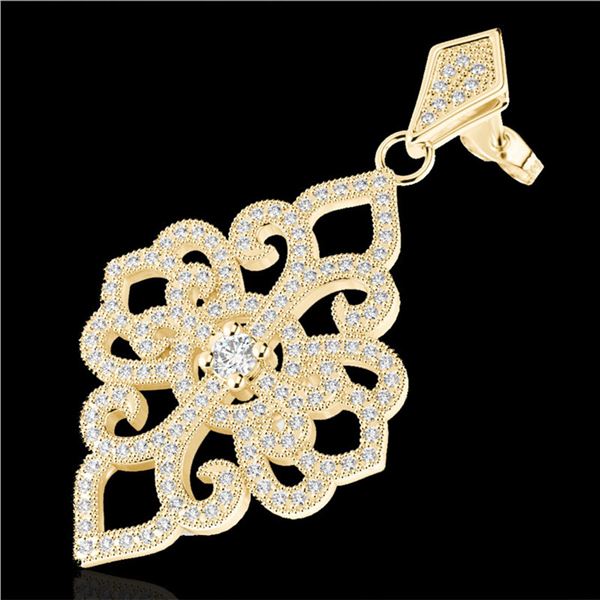 2.50 ctw Micro Pave VS/SI Diamond Designer Earrings 14k Yellow Gold - REF-236R4K