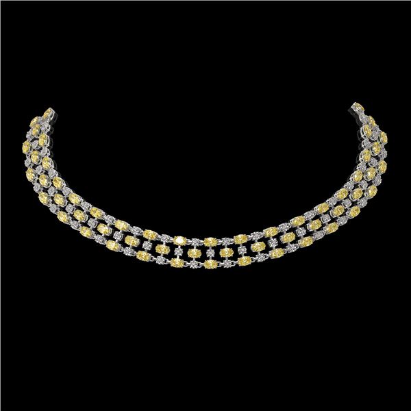 51.17 ctw Fancy Citrine & Diamond Necklace 10K White Gold - REF-527N3F