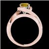 Image 2 : 1.15 ctw Certified SI/I Fancy Intense Yellow Diamond Ring 10k Rose Gold - REF-182N8F