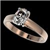 Image 1 : 1.25 ctw Certified VS/SI Quality Oval Diamond Ring 10k Rose Gold - REF-304H6R