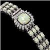 Image 2 : 24.2 ctw Opal & Diamond Bracelet 14K White Gold - REF-342M9G