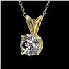 Image 2 : 0.72 ctw Certified Quality Diamond Solitaire Necklace 10k Yellow Gold - REF-61A8N