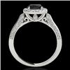 Image 2 : 1.5 ctw Certified VS Black Diamond Solitaire Halo Ring 10k White Gold - REF-55H2R