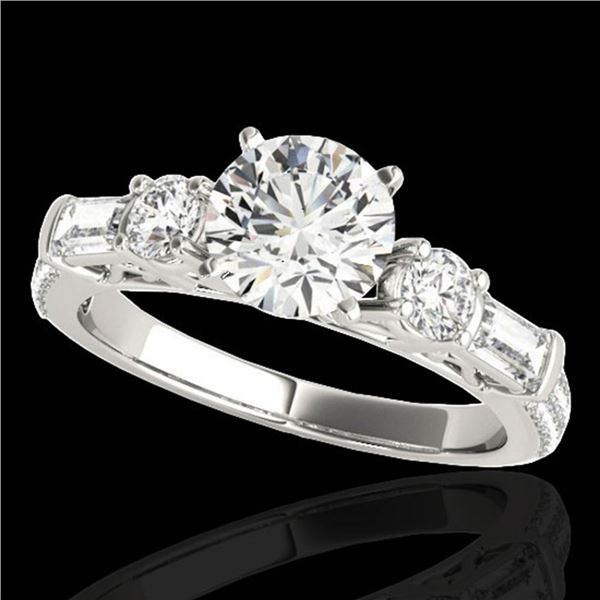 2.5 ctw Certified Diamond Pave Solitaire Ring 10k White Gold - REF-381W8H