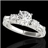 Image 1 : 2.5 ctw Certified Diamond Pave Solitaire Ring 10k White Gold - REF-381W8H