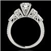 Image 2 : 2.5 ctw Certified Diamond Pave Solitaire Ring 10k White Gold - REF-381W8H