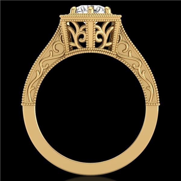 0.77 ctw VS/SI Diamond Art Deco Ring 18k Yellow Gold - REF-172K8Y