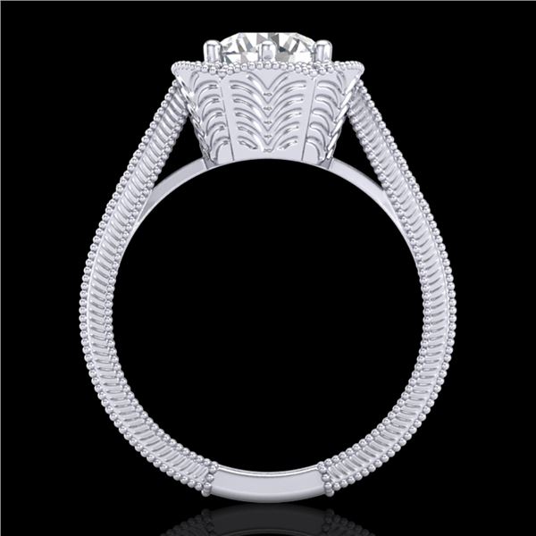 1.33 ctw VS/SI Diamond Solitaire Art Deco Ring 18k White Gold - REF-418M2G