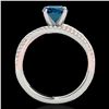 Image 2 : 1.65 ctw SI Certified Blue Diamond Solitaire Ring 10k 2Tone Gold - REF-167A2N