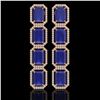 Image 1 : 20.59 ctw Sapphire & Diamond Micro Pave Halo Earrings 10k Rose Gold - REF-213W8H