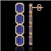 Image 2 : 20.59 ctw Sapphire & Diamond Micro Pave Halo Earrings 10k Rose Gold - REF-213W8H