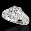 Image 1 : 2.05 ctw Certified Diamond Solitaire Halo Ring 10k White Gold - REF-381F8M