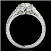 Image 2 : 2.05 ctw Certified Diamond Solitaire Halo Ring 10k White Gold - REF-381F8M