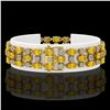 Image 2 : 12.7 ctw Fancy Citrine & Diamond Row Bracelet 10K Yellow Gold - REF-209N3F