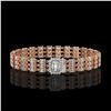 Image 1 : 19.48 ctw Emerald Cut & Oval Diamond Bracelet 18K Rose Gold - REF-2068N4F