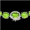 Image 1 : 148 ctw Peridot & VS/SI Diamond Halo Micro Necklace 14k White Gold - REF-890G9W