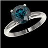 Image 2 : 2.50 ctw Certified Intense Blue Diamond Engagment Ring 10k White Gold - REF-472M5G