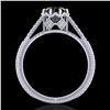 Image 3 : 1.25 ctw Fancy Black Diamond Engagment Art Deco Ring 18k White Gold - REF-100A2N