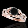 Image 1 : 1.5 ctw Certified VS Black Diamond Solitaire Ring 10k Rose Gold - REF-58X8A