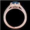 Image 2 : 1.5 ctw SI Certified Fancy Blue Diamond Solitaire Halo Ring 10k Rose Gold - REF-135F2M