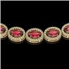 Image 3 : 31.1 ctw Tourmaline & Diamond Micro Pave Halo Necklace 10k Yellow Gold - REF-600W2H