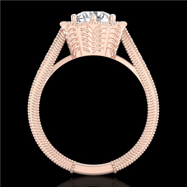 1.33 ctw VS/SI Diamond Solitaire Art Deco Ring 18k Rose Gold - REF-418K2Y