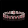 Image 3 : 16.97 ctw Tourmaline & Diamond Bracelet 14K White Gold - REF-236R4K