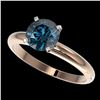 Image 1 : 1.55 ctw Certified Intense Blue Diamond Engagment Ring 10k Rose Gold - REF-147M3G