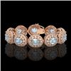 Image 1 : 39.82 ctw Aquamarine & Diamond Victorian Bracelet 14K Rose Gold - REF-1218M2G