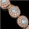 Image 3 : 39.82 ctw Aquamarine & Diamond Victorian Bracelet 14K Rose Gold - REF-1218M2G