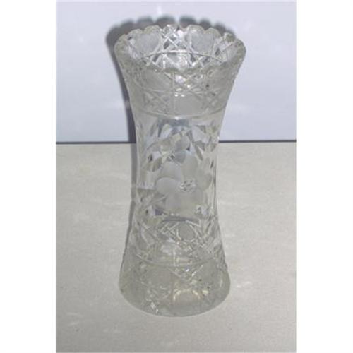 Victorian Lead Crystal Corseted Cut Glass Vase 1806950