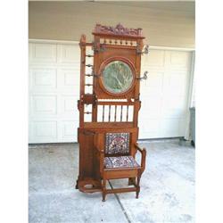 Walnut Eastlake Victorian Halltree #1843177