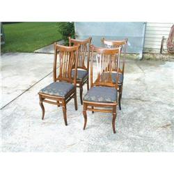 Set 4 Oak Dining Chairs #1843178