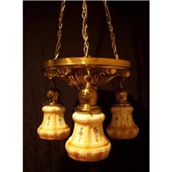 Antique Three Light Pan Fixture  #1843306